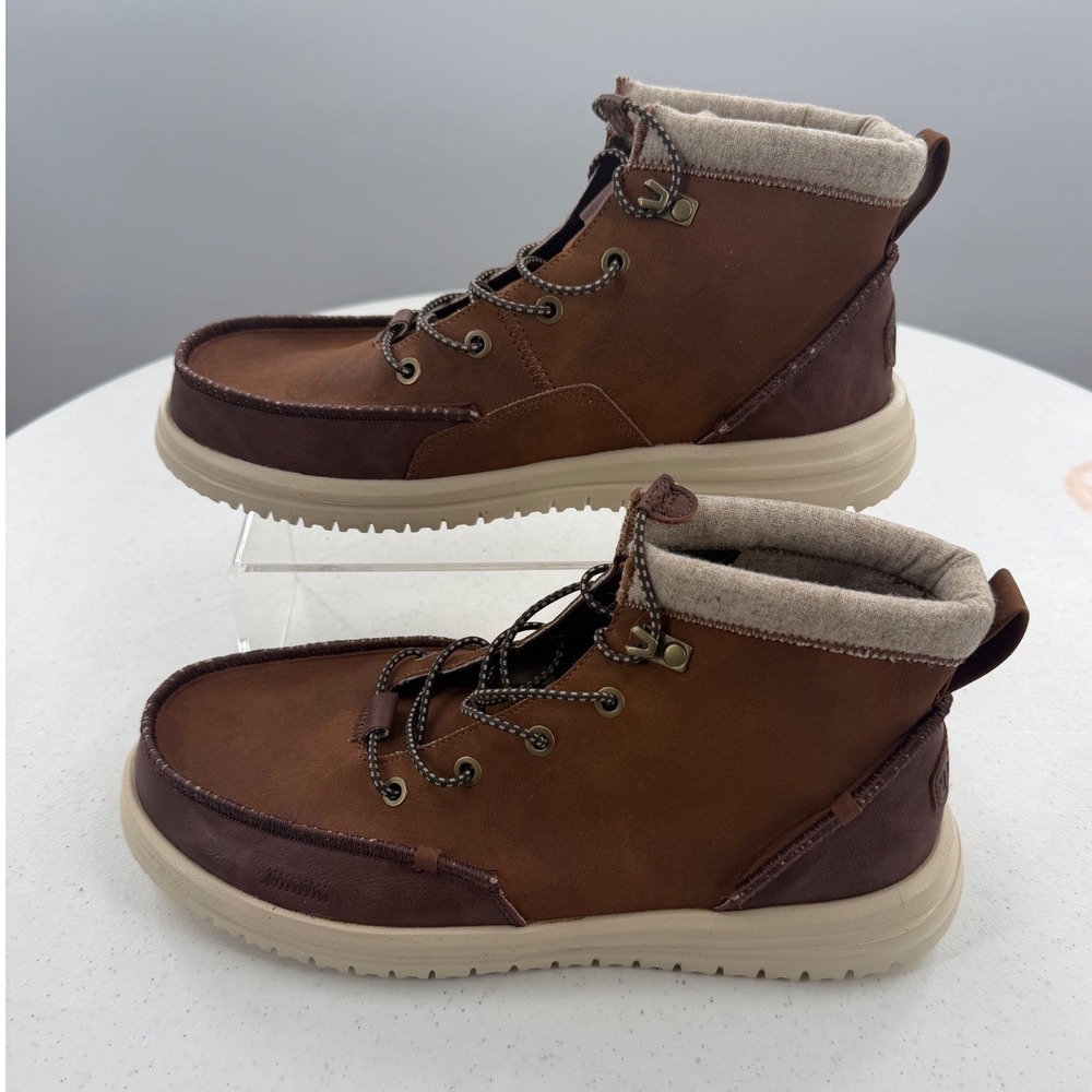 Hey Dude Bradley Classic Tumbled Cognac Multi Water Repellent Boots Mens 10